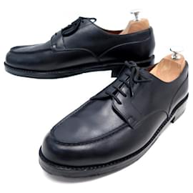 JM Weston-JM WESTON SHOES 641 GOLF 8.5D 42.5 BLACK LEATHER DERBY SHOES-Black