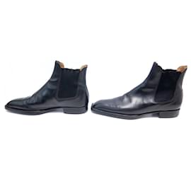 JM Weston-BOOTS SHOES JM WESTON LE CAMBRE BEAUBOURG 9D 43 BLACK LEATHER LOW BOOTS-Black