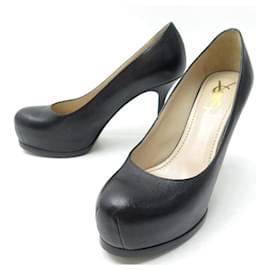 Saint Laurent-SAINT LAURENT TRIBTOO SHOES 209947 35.5 IT 36.5 FR PUMP LEATHER SHOES-Black