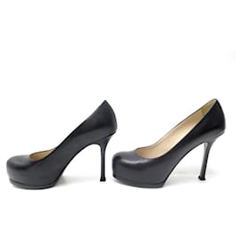 Saint Laurent-SAINT LAURENT TRIBTOO SHOES 209947 35.5 IT 36.5 FR PUMP LEATHER SHOES-Black