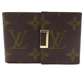 Louis Vuitton-VINTAGE LOUIS VUITTON MONOGRAM CANVAS AND LEATHER MONEY CLIP HOLDER-Brown