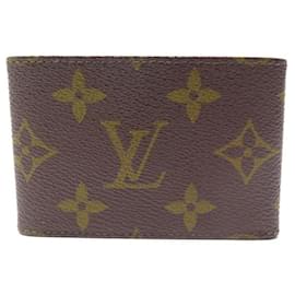 Louis Vuitton-VINTAGE LOUIS VUITTON MONOGRAM CANVAS AND LEATHER MONEY CLIP HOLDER-Brown