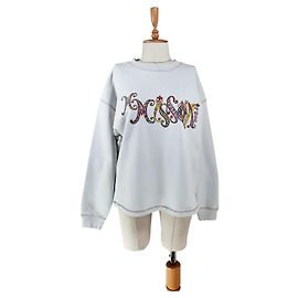 M Missoni Sweatshirt Hellgrau Baumwolle Paisley Print Mehrfarben Grau