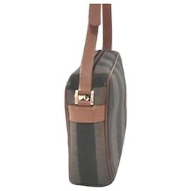 Fendi-Sac bandoulière Fendi Pequin marron-Marron,Marron foncé