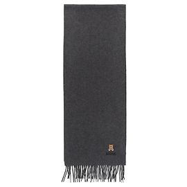 Moschino Embroidered Teddy Bear Wool Scarf Grey