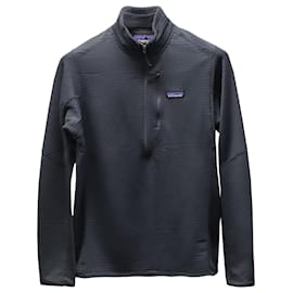Autre Marque-Patagonia R1 Half Zip Pullover Sweatshirt in Charcoal Grey Polyester-Grey