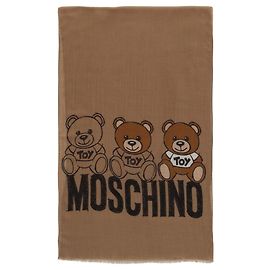 Sciarpa Moschino Teddy Bear Logo Beige