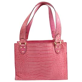 Kate Spade-Bolsa Kate Spade Crocodilo com relevo em couro rosa-Rosa