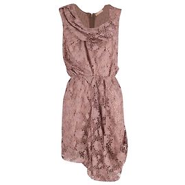 Nina Ricci Robe en Dentelle Drapée en Polyester Rose Rose Marron Rose