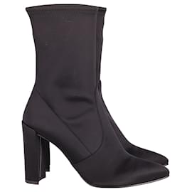 Stuart Weitzman-Stivaletti Stuart Weitzman Clinger in raso elasticizzato nero-Nero