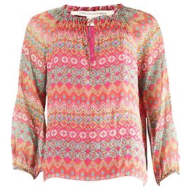 Diane Von Furstenberg Blusa manga longa estampada em seda multicolorida Outro