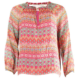 Diane Von Furstenberg-Diane Von Furstenberg Printed Long Sleeve Blouse in Multicolor Silk -Other
