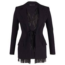Altuzarra Fringe Tie Front Blazer aus schwarzer Viskose Schwarz