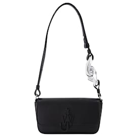 JW Anderson-Anchor Chain Baguette in Black Leather-Black