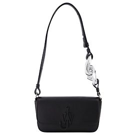 JW Anderson Baguete com corrente de âncora em couro preto Preto