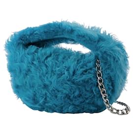 Autre Marque-Baby Cush Bag in Blue Faux Fur-Blue