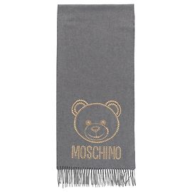 Moschino Nietenschal mit Teddybär-Motiv Grau