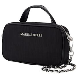 Marine Serre-Moire Madame Mini-Tasche aus schwarzem recyceltem Stoff-Schwarz