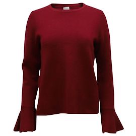 Iris & Ink Carmen-Pullover aus bordeauxroter Wolle Bordeaux