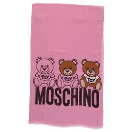 Sciarpa Moschino Teddy Bear Logo Rosa