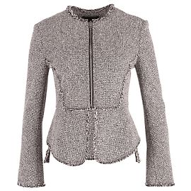 Alexander Wang Tweed Schößchenjacke aus schwarzer Baumwolle Schwarz