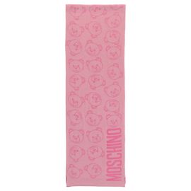 Moschino Teddybär-Jacquard-Wollschal Pink
