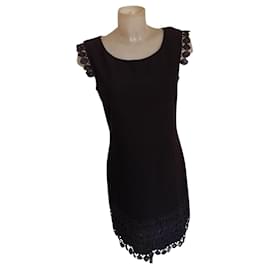 Versace-Schwarzes Jeans-Couture-Kleid von Versace-Schwarz
