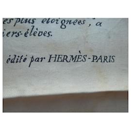 Hermès-autêntico quadrado hermès "jeanne d arc cruiser school" que data de 1951-Laranja