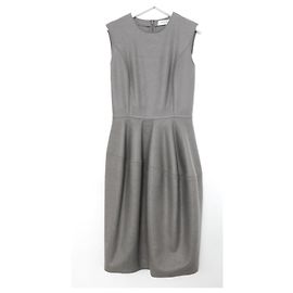 Yves Saint Laurent Herbst 2008 Graues Glockenrockkleid aus Kaschmir Grau