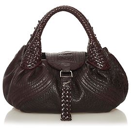 Fendi Brown Spy Leather Handbag Brown
