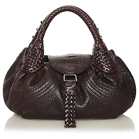 Fendi-Fendi Brown Spy Leather Handbag-Brown