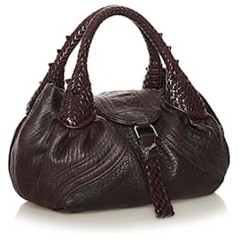 Fendi-Fendi Brown Spy Leather Handbag-Brown