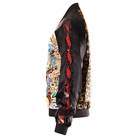 Saint Laurent-SAN LORENZO 16Chaqueta bomber Teddy de algodón multicolor con insignias de cuentas de SS Runway-Multicolor