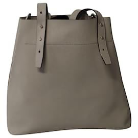 Kate Spade-Kate Spade Large Adjustable Strap Tote Bag in Grey Leather-Grey
