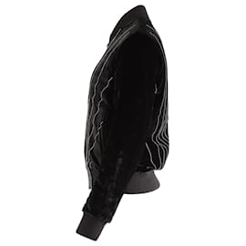 Saint Laurent-Saint Laurent Swarovski Bomber Jacket in Black Viscose-Black