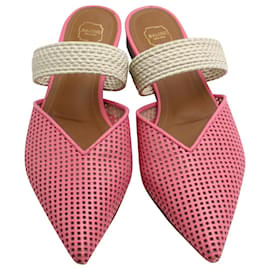 Autre Marque-Malone Souliers Maisie Flat Mules in Pink Leather-Pink