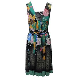 Abito Midi Etro Stampato Scollo V in Nylon Multicolor Altro