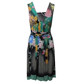 Etro-Etro V-Neck Printed Midi Dress in Multicolor Nylon-Other