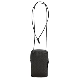 Bottega Veneta-Bottega Veneta Crossbody Bag in Black Leather-Black