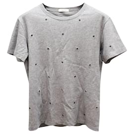 Valentino-Valentino T-shirt with Gromets in Grey Cotton-Grey