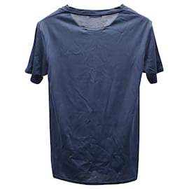 Balmain-Balmain T-shirt with Embroidered B Motif in Navy Blue Cotton-Blue,Navy blue