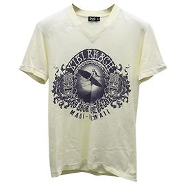 Camiseta de algodón amarillo con estampado Tiki Beach de Dolce & Gabbana Amarillo