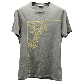 Camiseta Versace Half Medusa Head Print em Algodão Cinza Cinza