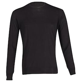 Autre Marque-Mr P. Crew Neck Sweater in Black Cashmere-Black