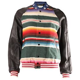 Saint Laurent Mexican T-Rex Teddy Bomber Varsity Jacket in Multicolor Lana Vergine Other