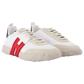 Hogan-3R Allacciato H Sneakers in White Leather-White