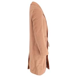 Autre Marque-Mr P. Long Coat in Brown Camel Wool-Brown,Beige
