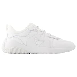 Hogan-H597 Allacciato H Sneakers aus weißem Leder-Weiß