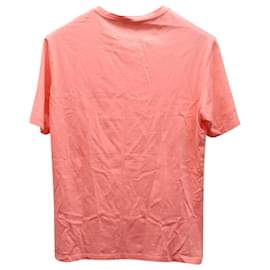 Versace-Versace T-shirt with Embroidered Half Medusa Head Patch in Pink Cotton-Pink