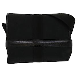 Gucci-GUCCI GG Canvas Body Bag Black Auth 30999-Black